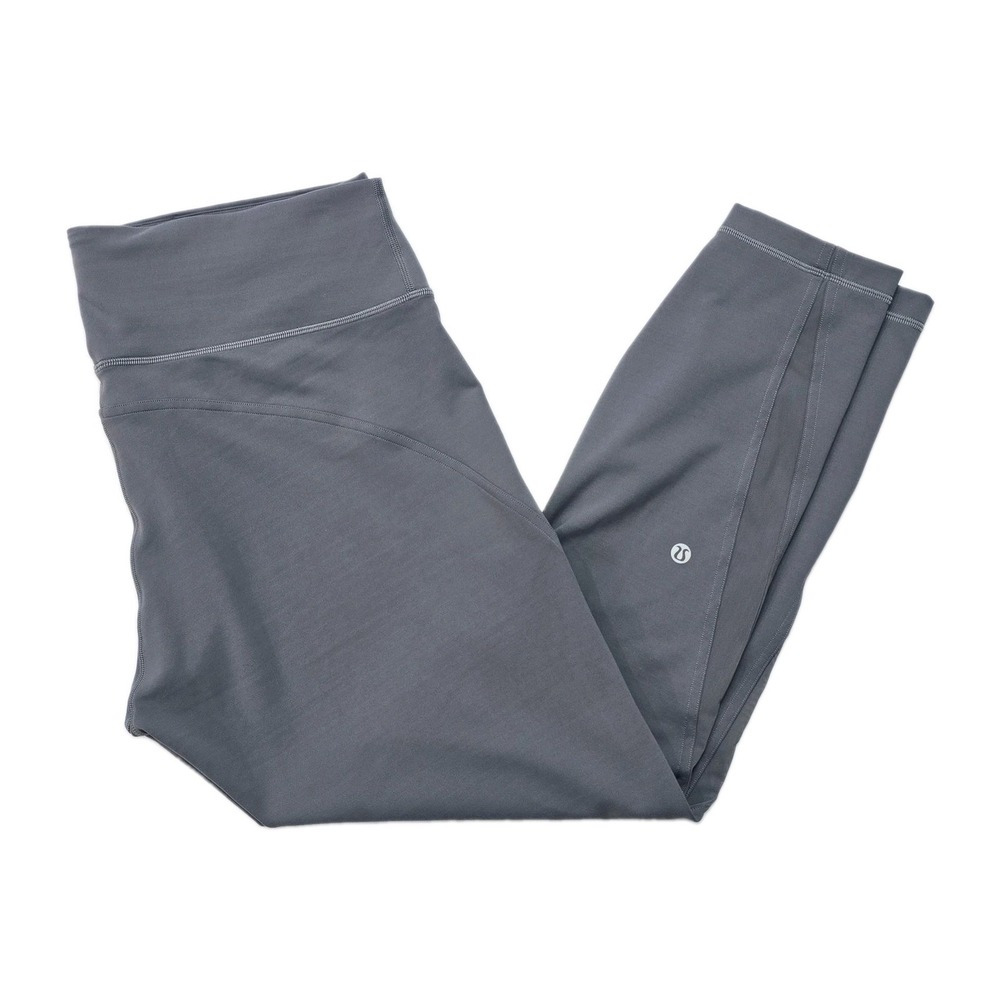 Lululemon Train Times 7/8 Pant Grey High Rise Mesh Leggings LW5GMYS Size 14